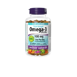 WEBBER NATURALS Omega-3 900mg EPA/DHA Triple Strength Hỗ trợ Tim Mạch, Não Bộ & Khớp (80 Viên)