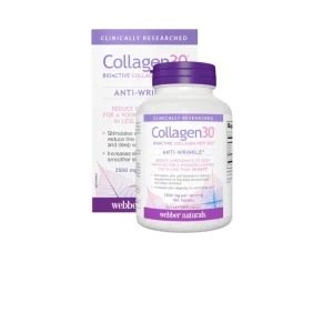 WEBBER NATURALS Collagen30 Peptide Hoạt Tính Sinh Học Cao, Hỗ Trợ Giảm Nếp Nhăn, Sáng Da (180 Viên)