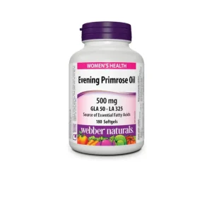 WEBBER NATURALS Evening Primrose Oil EPO Hỗ Trợ Cân Bằng Nội Tiết Tố, Làm Đẹp Da (180 Viên)