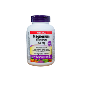 WEBBER NATURALS Magnesium Bisglycinate 200mg Tốt cho Cơ, Xương, Răng (120 Viên, Dạng Hấp thụ Cao)