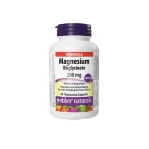WEBBER NATURALS Magnesium Bisglycinate 200mg Gentle Hỗ Trợ Cơ, Xương, Răng (60 Viên)